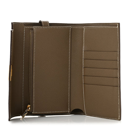 Hermes Epsom Medium Kelly Wallet Etoupe 5 of 9