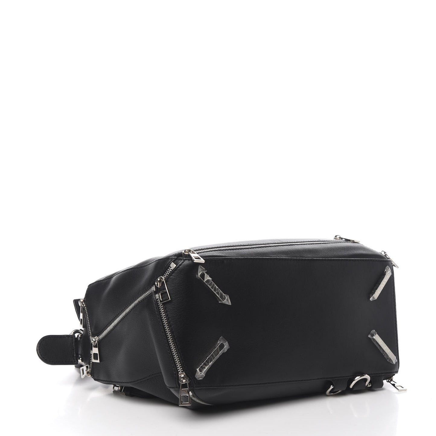 Calfskin Zipper Puzzle Bag Black
