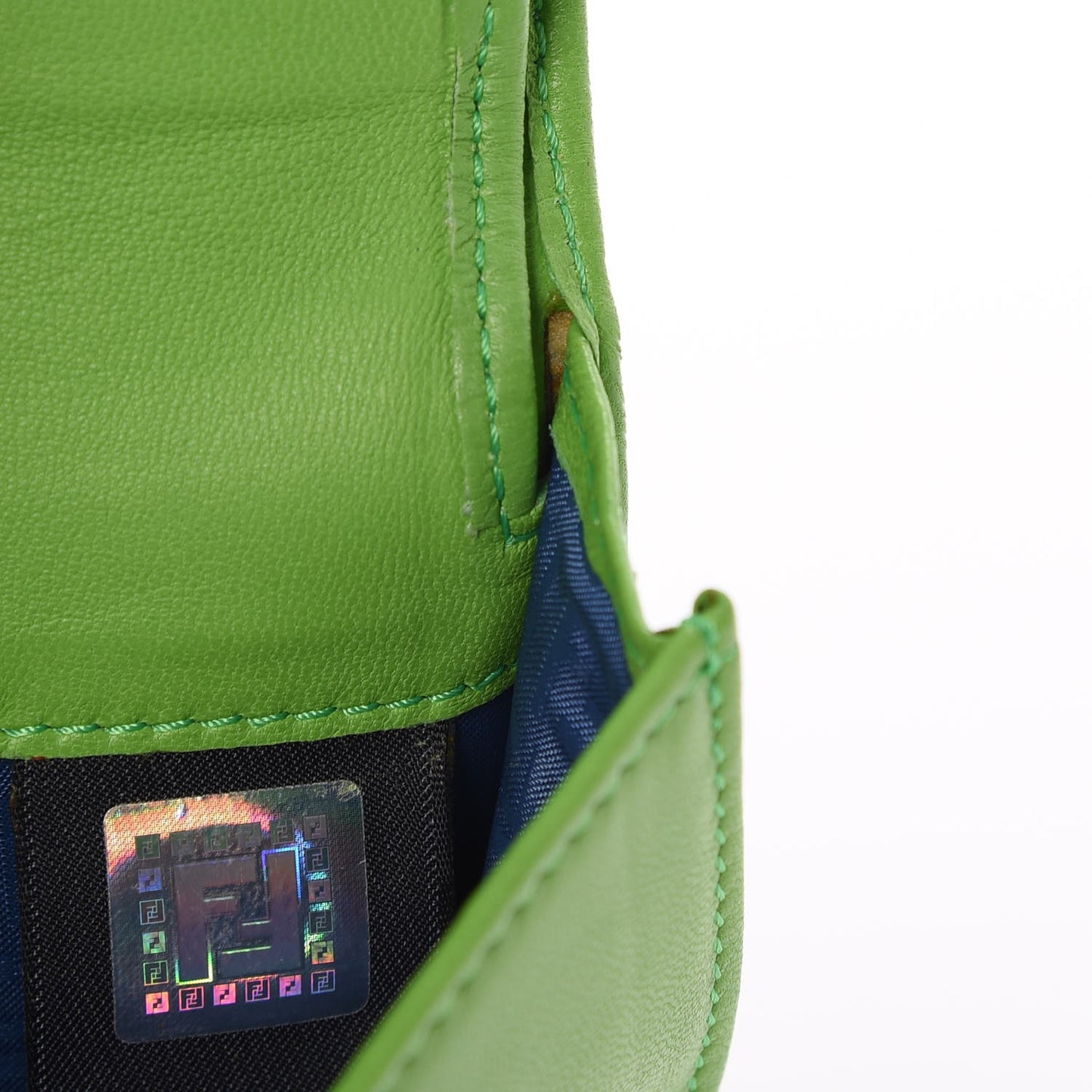 Nappa Logo Embossed Long Wallet On Chain Green