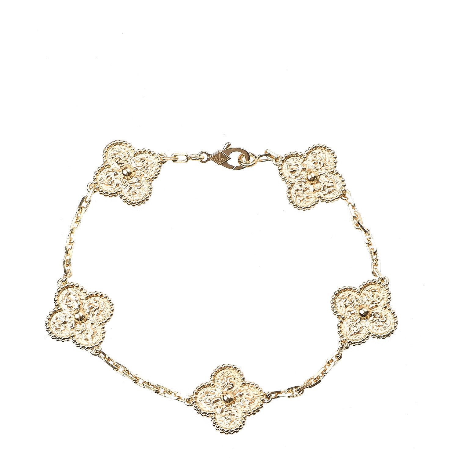 Van Cleef & Arpels 18K Yellow Gold 5 Motifs Vintage Alhambra Bracelet 1 of 5