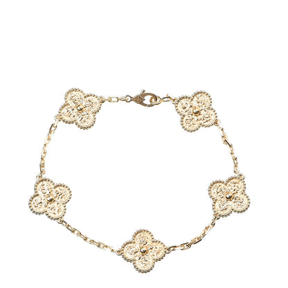 Van Cleef & Arpels 18K Yellow Gold 5 Motifs Vintage Alhambra Bracelet 1 of 5
