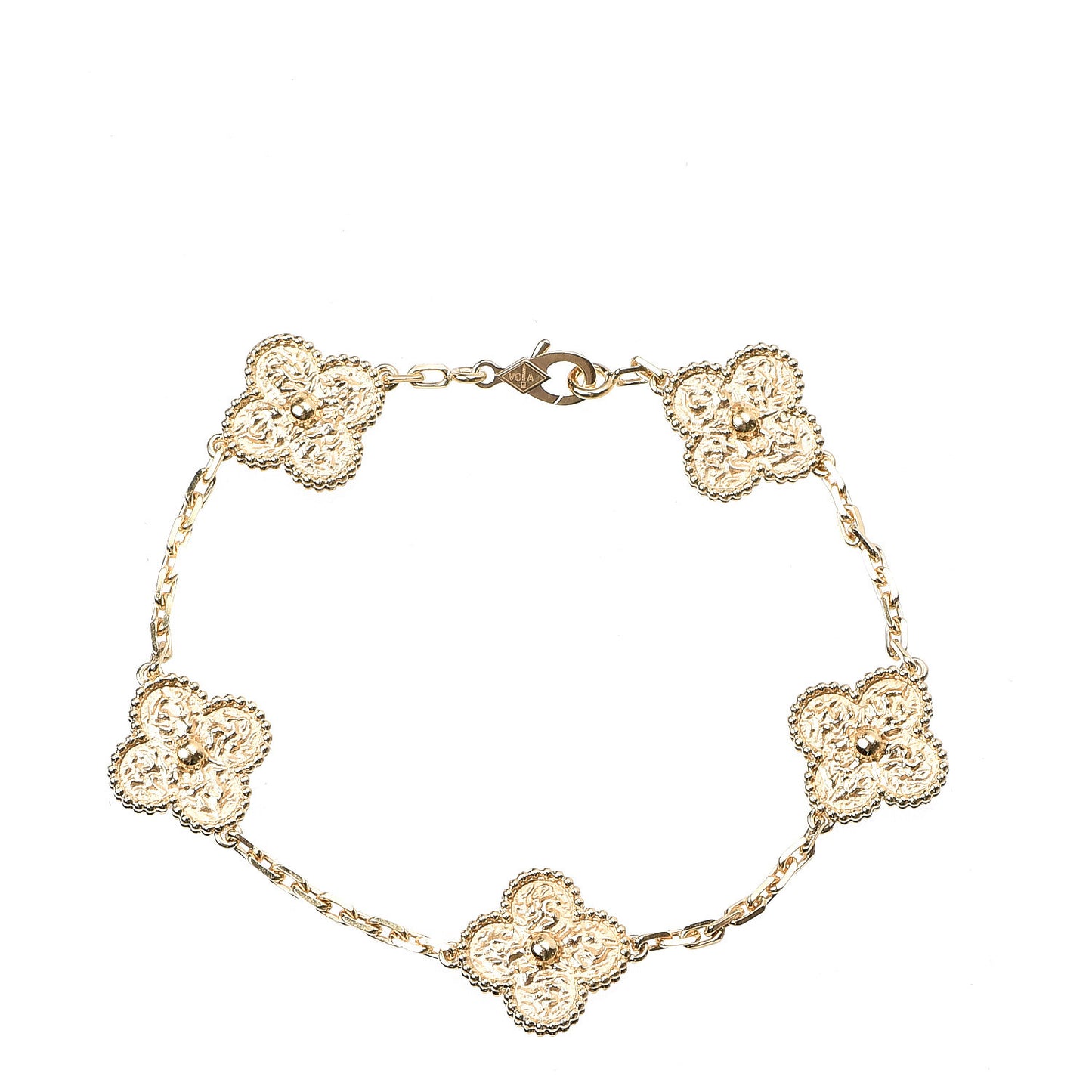 18K Yellow Gold 5 Motifs Vintage Alhambra Bracelet