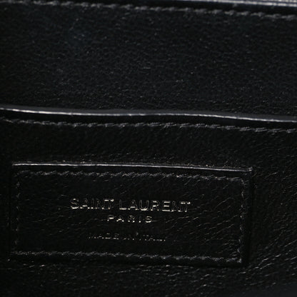 Saint Laurent Box Calfskin Monogram Medium Solferino Satchel Black 6 of 9