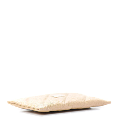 Chanel Iridescent Caviar Quilted Card Holder Beige 4 of 7