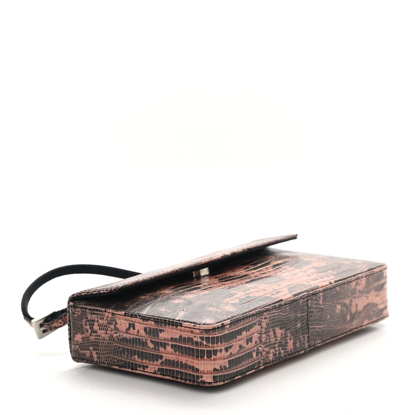 Lizard Satin Strap Clutch Petalo