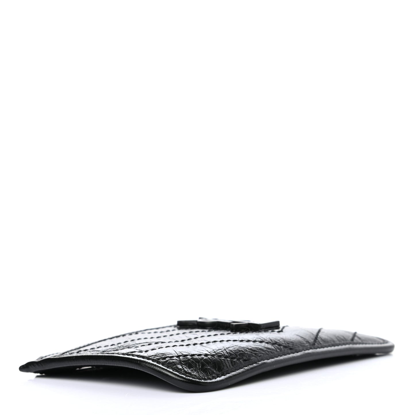 Crinkled Calfskin Matelasse Monogram Niki Bill Pouch Black