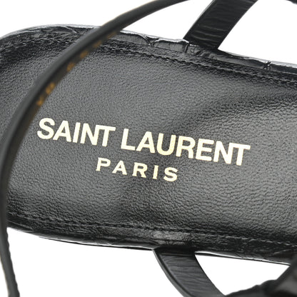 Saint Laurent Patent Calfskin Cassandra Monogram Sandals 36 Black 7 of 9