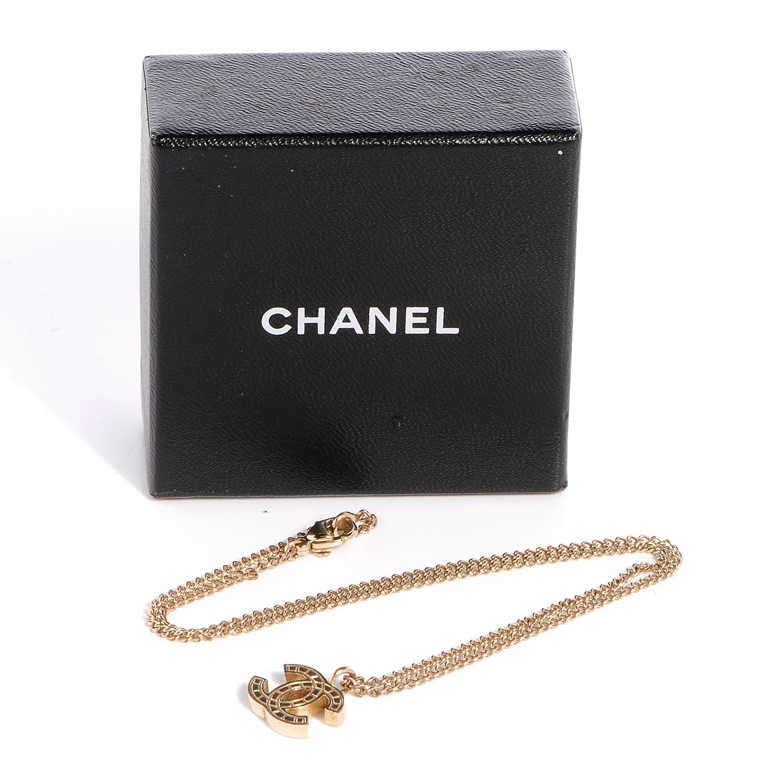 Chanel Engraved CC Necklace Gold 5 of 5
