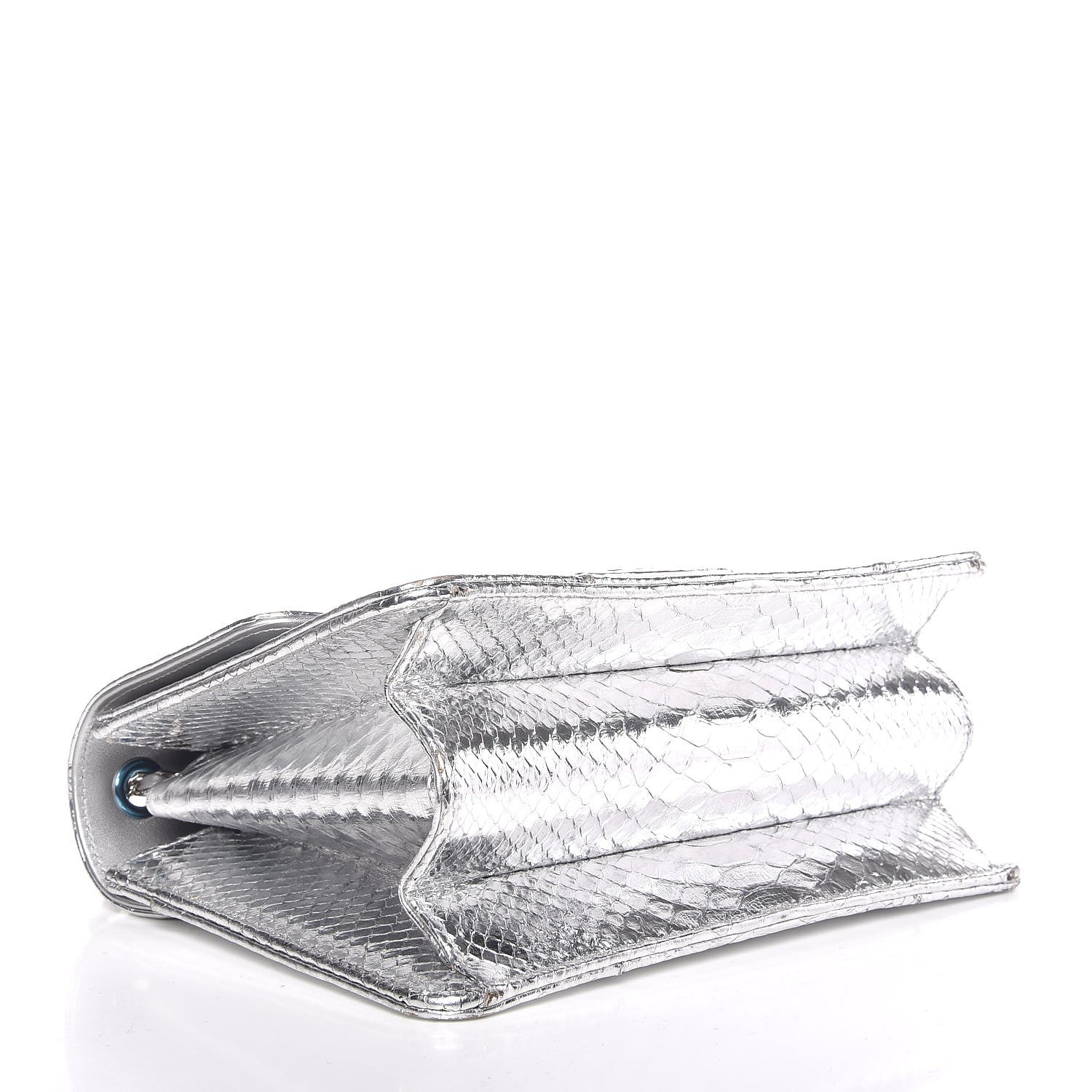 Chanel Metallic Python Beauty Lock Flap Silver 4 of 7
