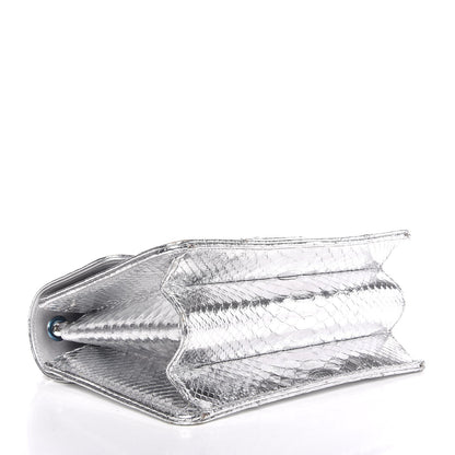 Chanel Metallic Python Beauty Lock Flap Silver 4 of 7