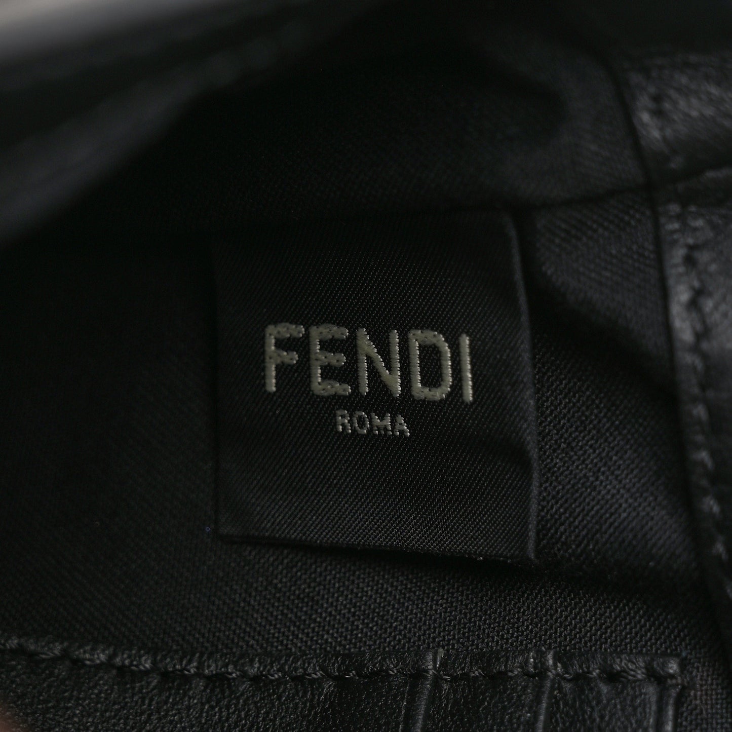 Nappa FF 1974 Embossed Mini Baguette Black
