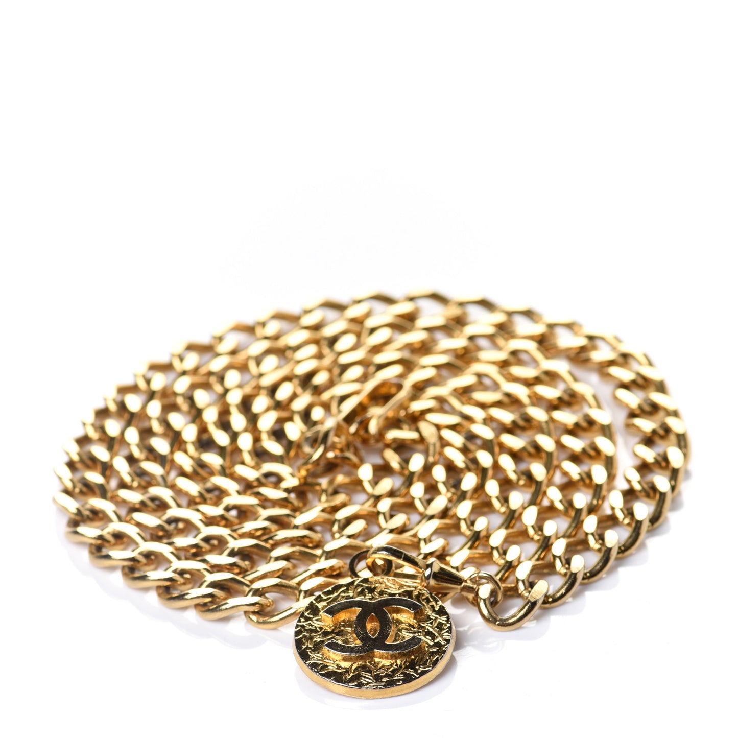 Chain CC Medallion Belt Gold