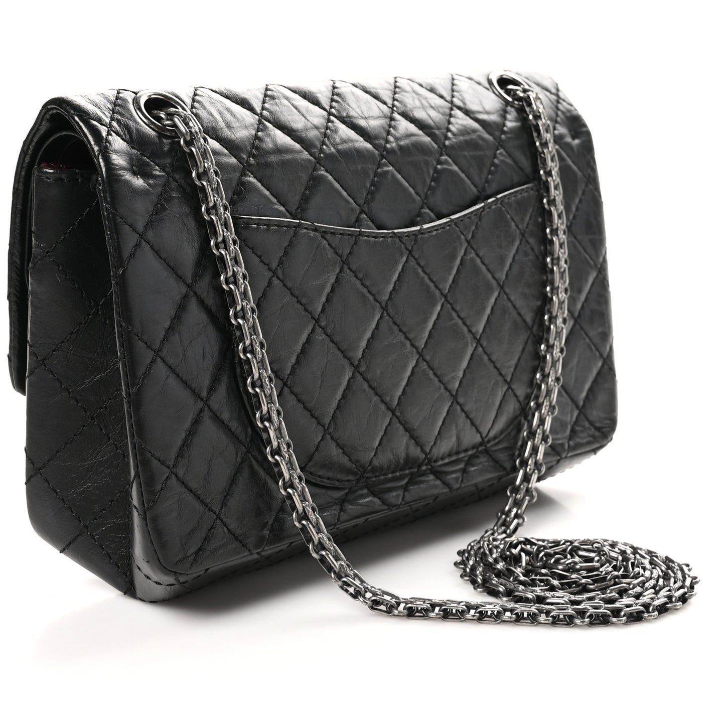 Aged Calfskin Quilted 2.55 Reissue 225 Flap Black