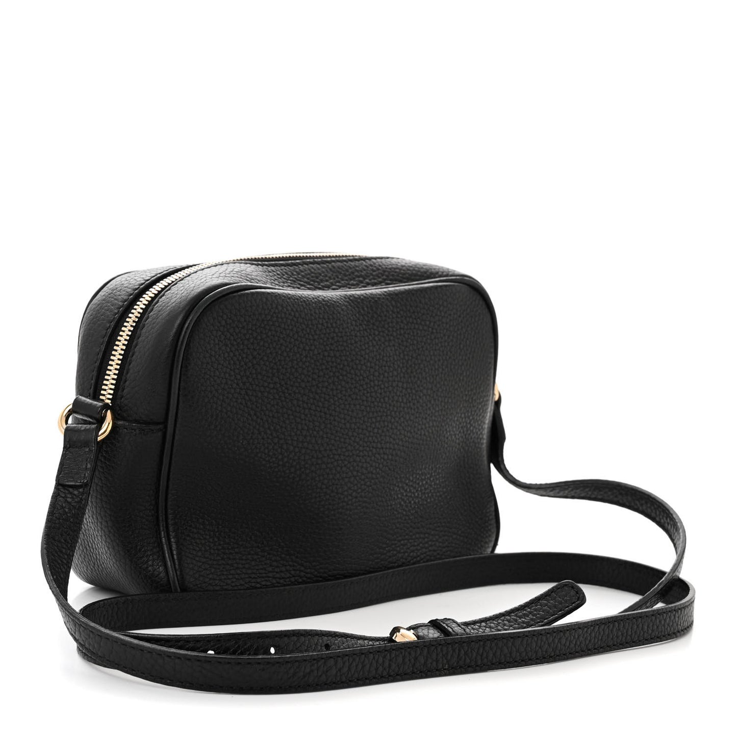 Pebbled Calfskin Small Soho Disco Bag Black