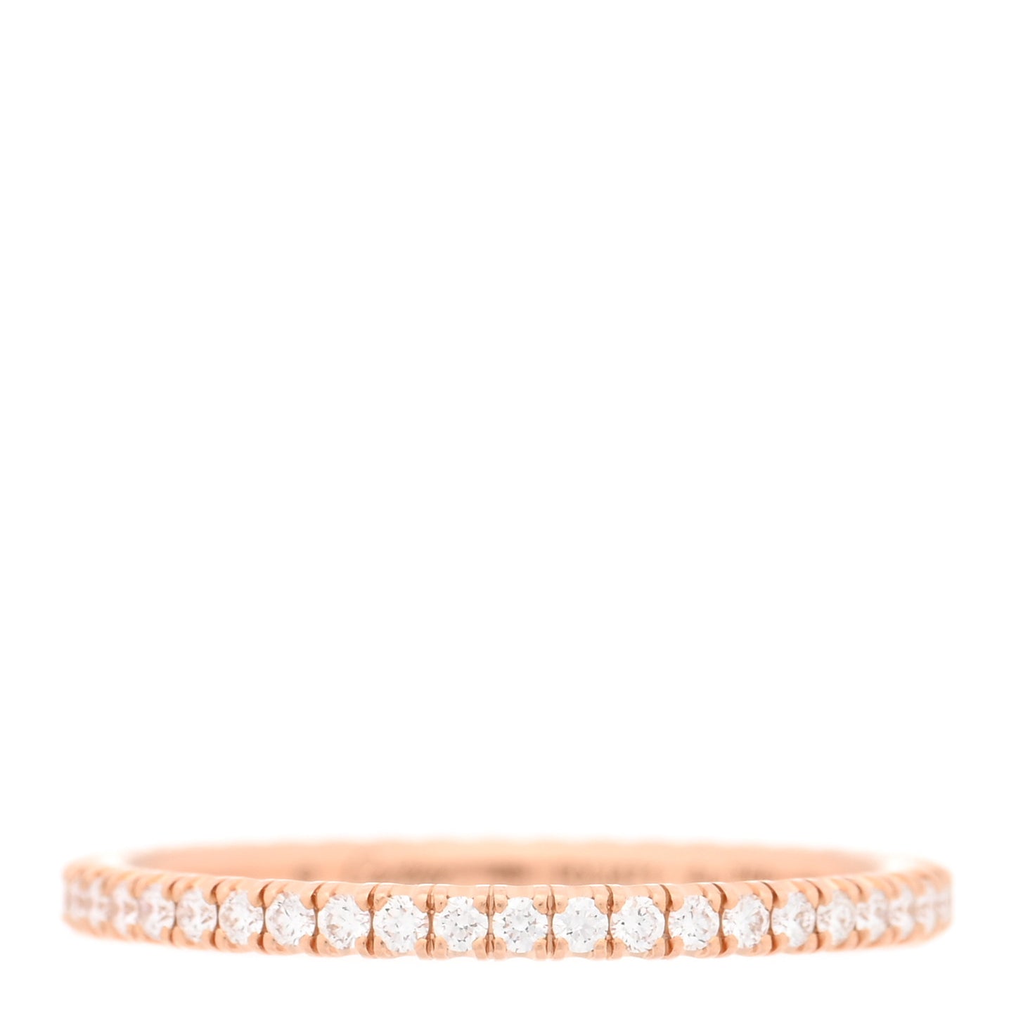 18K Pink Gold Diamond 1.5mm Etincelle de Cartier Wedding Band Ring 49 5