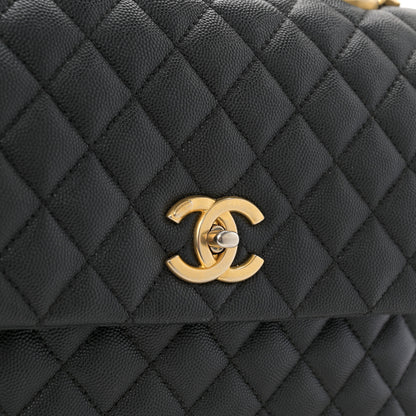 Chanel Caviar Quilted Medium Coco Handle Flap Black 11 of 12