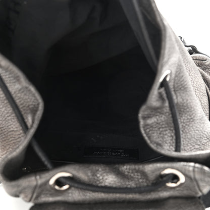 Burberry Metallic Deerskin Medium Rucksack Backpack Dark Grey 5 of 14