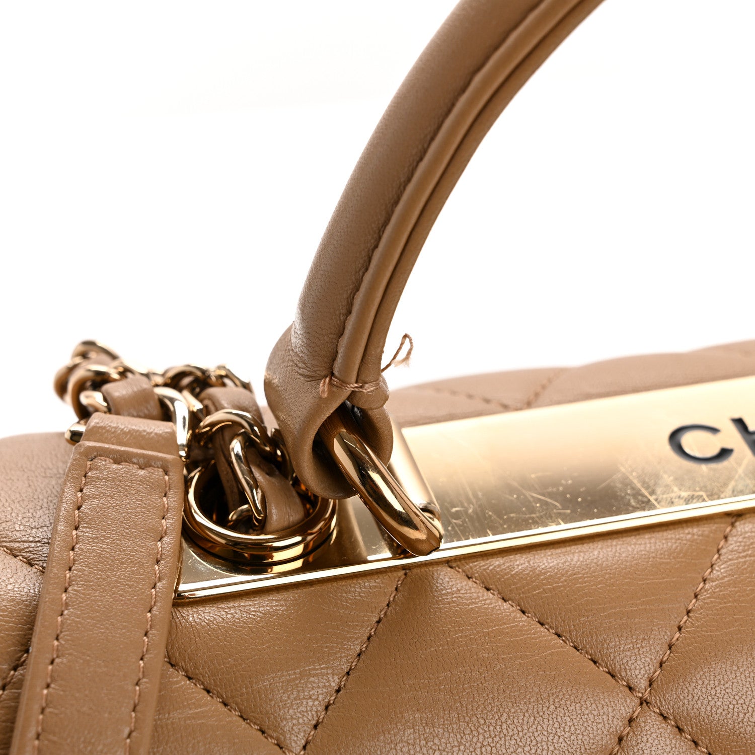 Chanel Lambskin Quilted Medium Trendy CC Flap Dual Handle Bag Camel 9 of 11