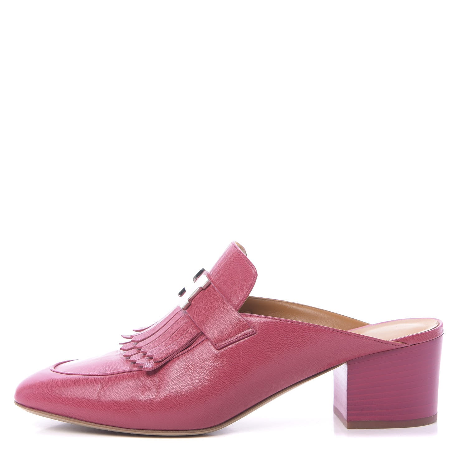 Hermes Goatskin Tuileries Mules 40 Rouge Azalee 1 of 9
