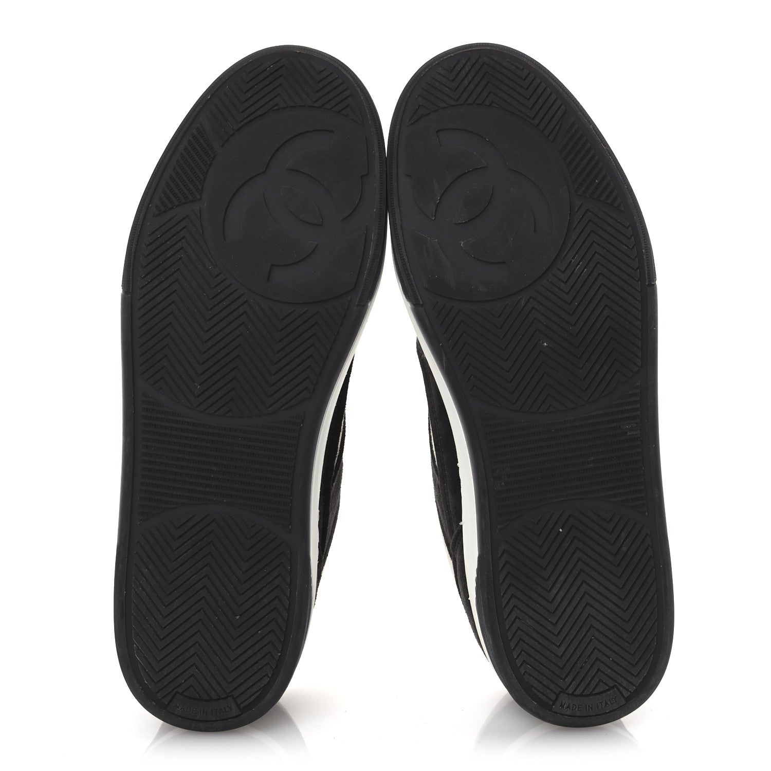 Chanel Suede Kidskin Womens CC Sneakers 40.5 Black White 7 of 11