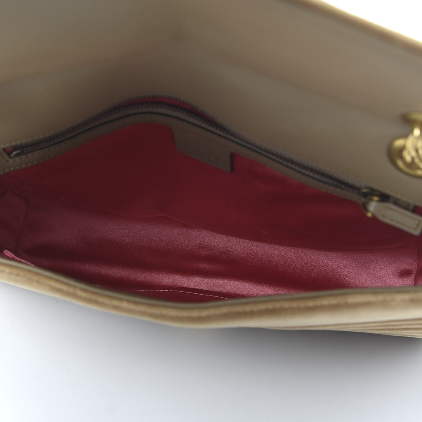 Velvet Matelasse Medium GG Marmont Shoulder Bag Taupe