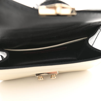 Valentino Garavani Vitello Mini Glam Lock Rockstud Flap Black Light Ivory 6 of 12