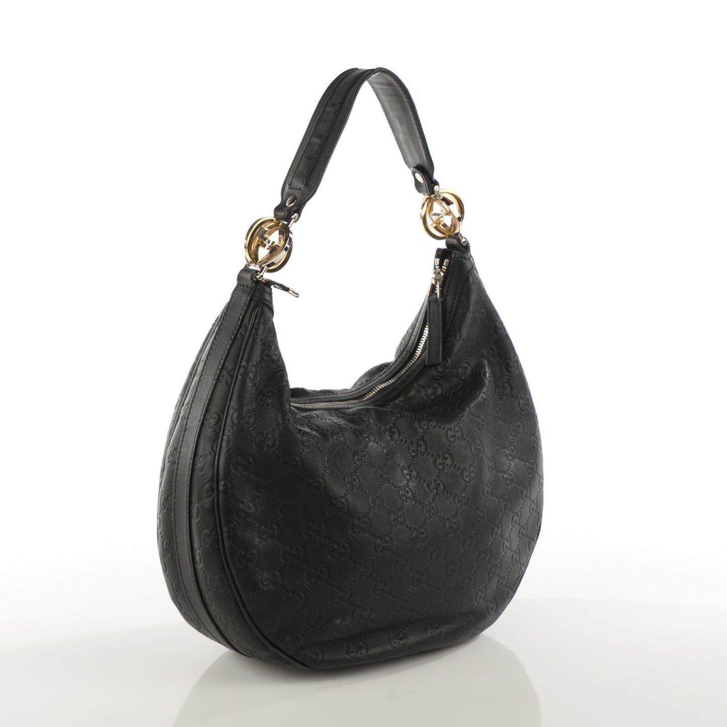 Guccissima Medium GG Twins Hobo Black