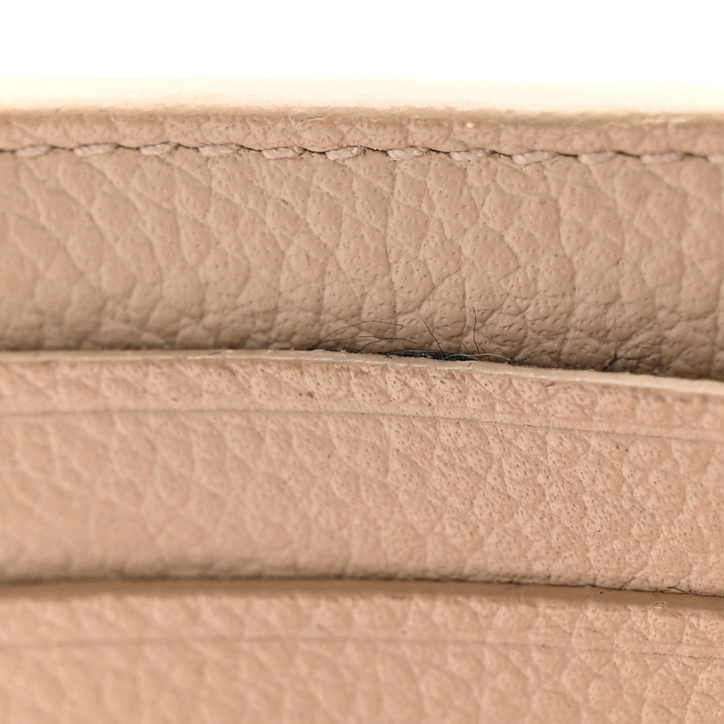 Grained Calfskin 5 Fragments Zip Pouch Card Holder Nude Powder