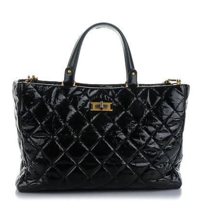 Chanel Glazed Calfskin Quilted Mademoiselle Tote Black 1 of 7