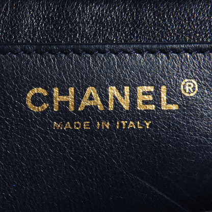Chanel Caviar Maxi Single Flap Dark Blue 9 of 10