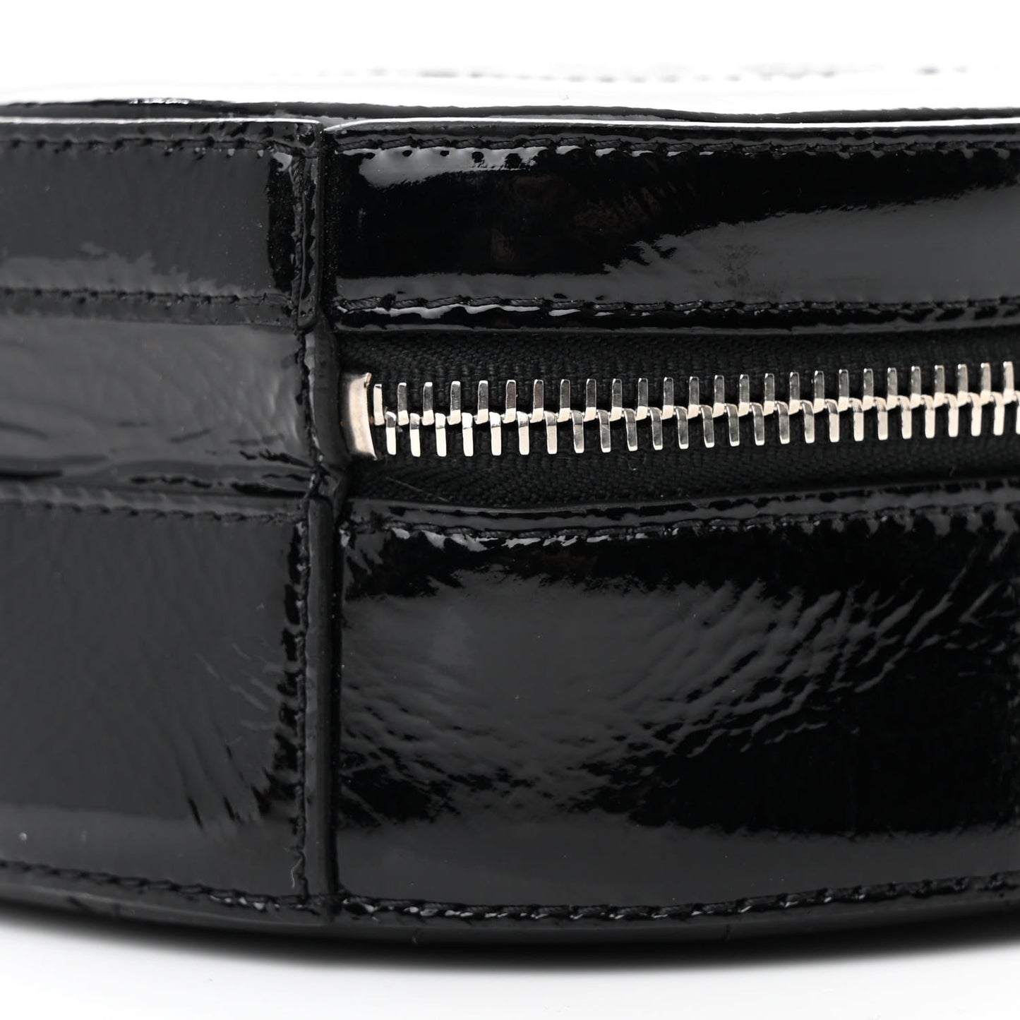 Patent Round As Earth Evening Bag Black