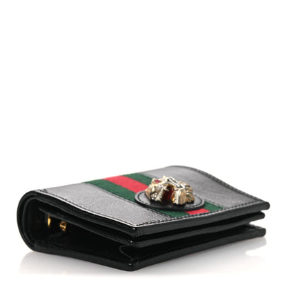 Gucci Calfskin Web Rajah Chain Card Case Wallet Black 3 of 9