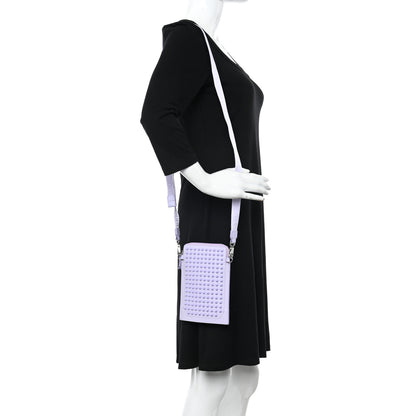 Christian Louboutin Empire Calfskin Spikes Fluorescent Loubilab Clutch Lilac 2 of 9