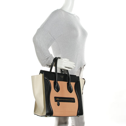 Celine Velluto Calfskin Mini Tri-Color Luggage Flesh 3 of 10