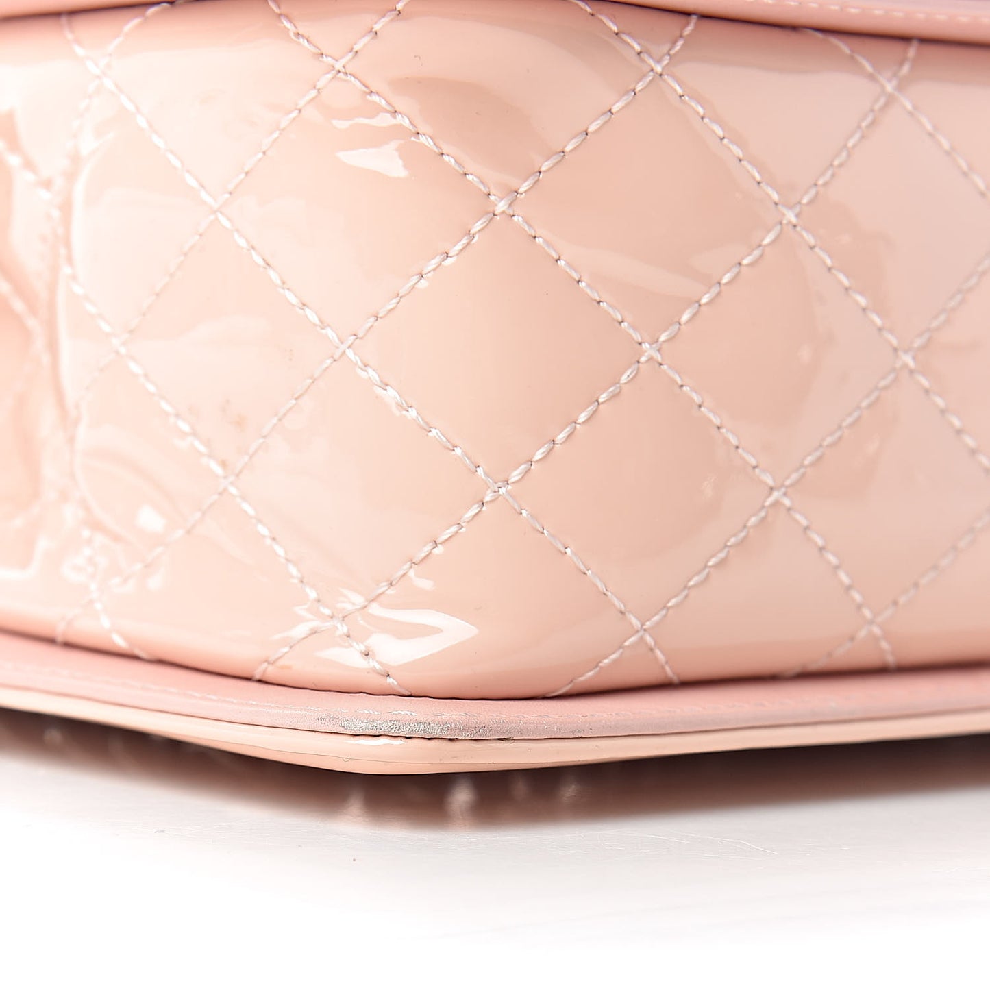 Patent Chevron Quilted Medium Boy Flap Light Pink