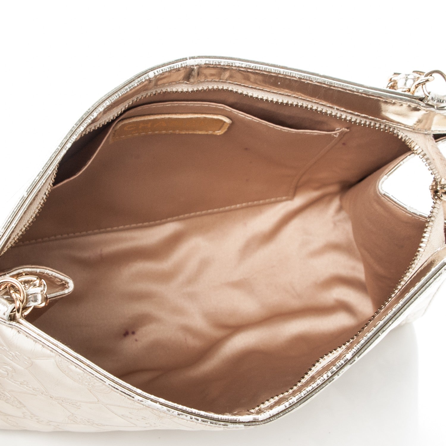 Chanel Metallic Patent Calfskin Lucky Symbols Pochette Gold 5 of 9