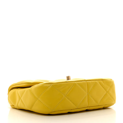 Chanel Lambskin Quilted Mini Lacquered Chain Flap Yellow 4 of 11
