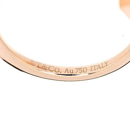 Tiffany 18K Rose Gold Diamond Mother of Pearl T Wire Ring 52 6 4 of 5