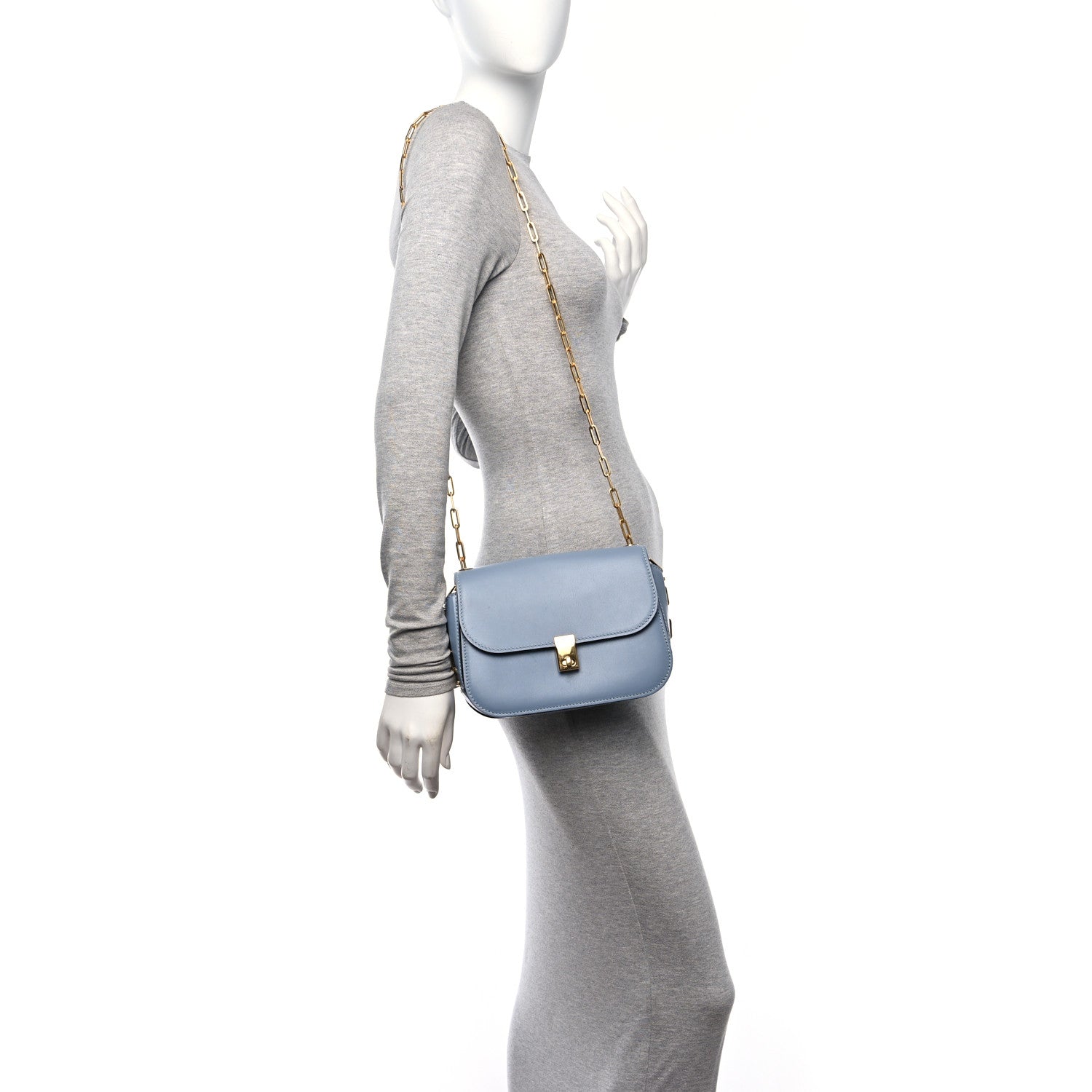 Valentino Garavani Vitello Chain Flap Bag Aqua 2 of 10