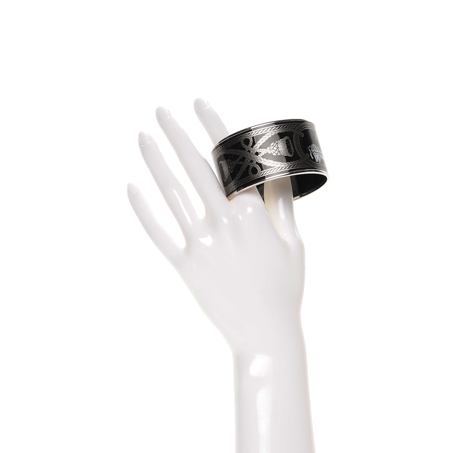 Enamel Printed Grand Apparat Extra Wide Bracelet 62 Black