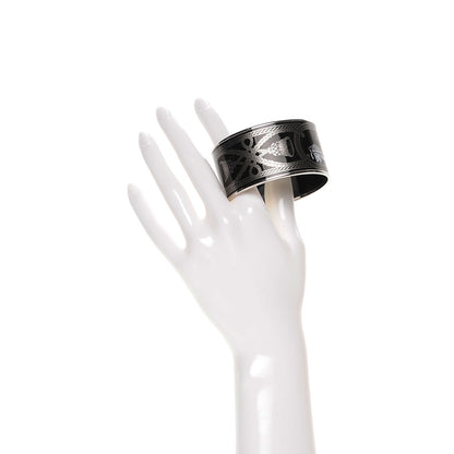 Hermes Enamel Printed Grand Apparat Extra Wide Bracelet 62 Black 2 of 6