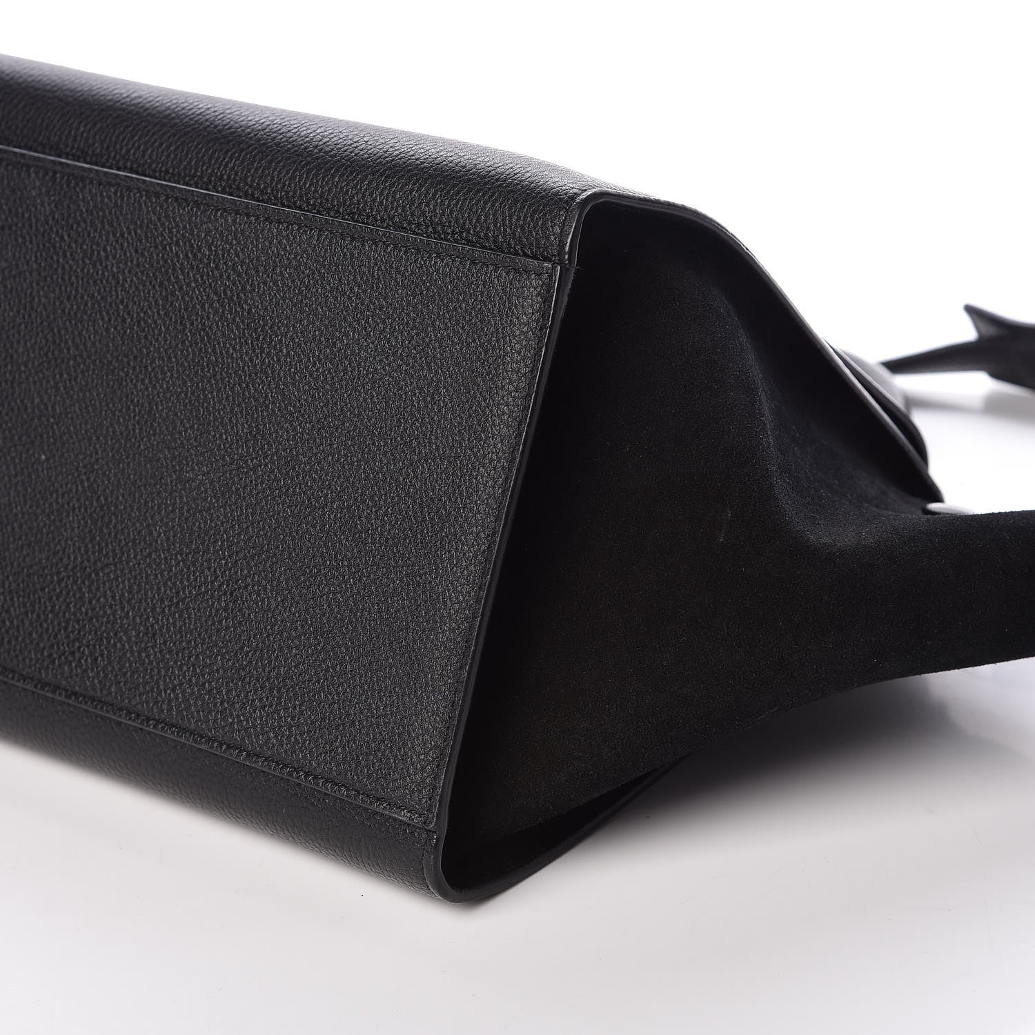 Celine Drummed Calfskin Suede Small Trapeze Black 6 of 8