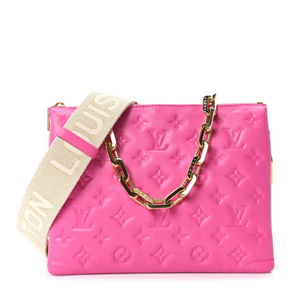 Louis Vuitton Lambskin Embossed Monogram Coussin PM Rose Miami 1 of 9