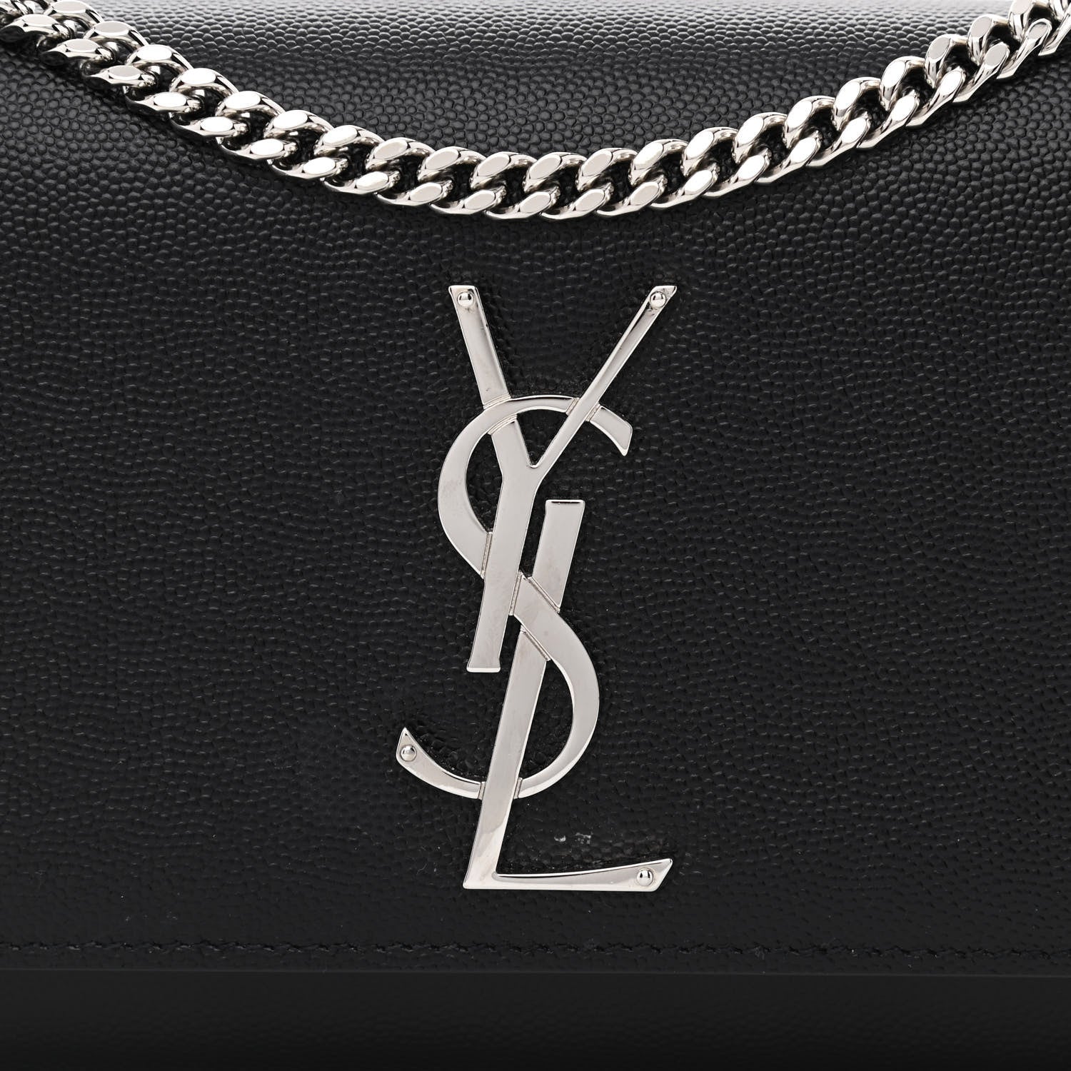Saint Laurent Grain De Poudre Small Monogram Kate Satchel Black 8 of 10