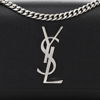 Saint Laurent Grain De Poudre Small Monogram Kate Satchel Black 8 of 10