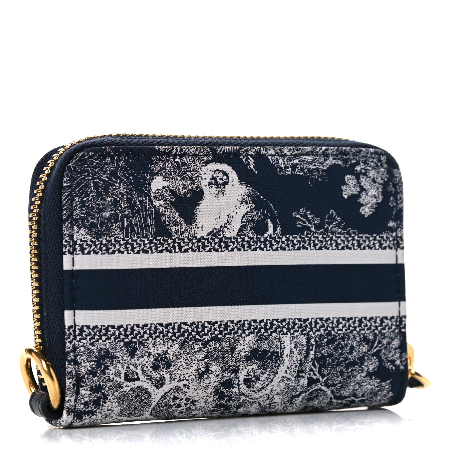 Christian Dior Technical Fabric Embroidered Toile De Jouy DiorTravel Detachable Card Holder Blue 3 of 12