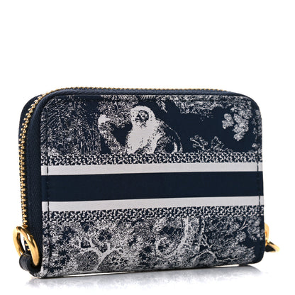Christian Dior Technical Fabric Embroidered Toile De Jouy DiorTravel Detachable Card Holder Blue 3 of 12