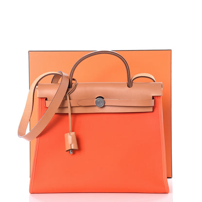 Hermes Vache Hunter Toile Herbag Zip 31 PM Capucine Fauve 11 of 11