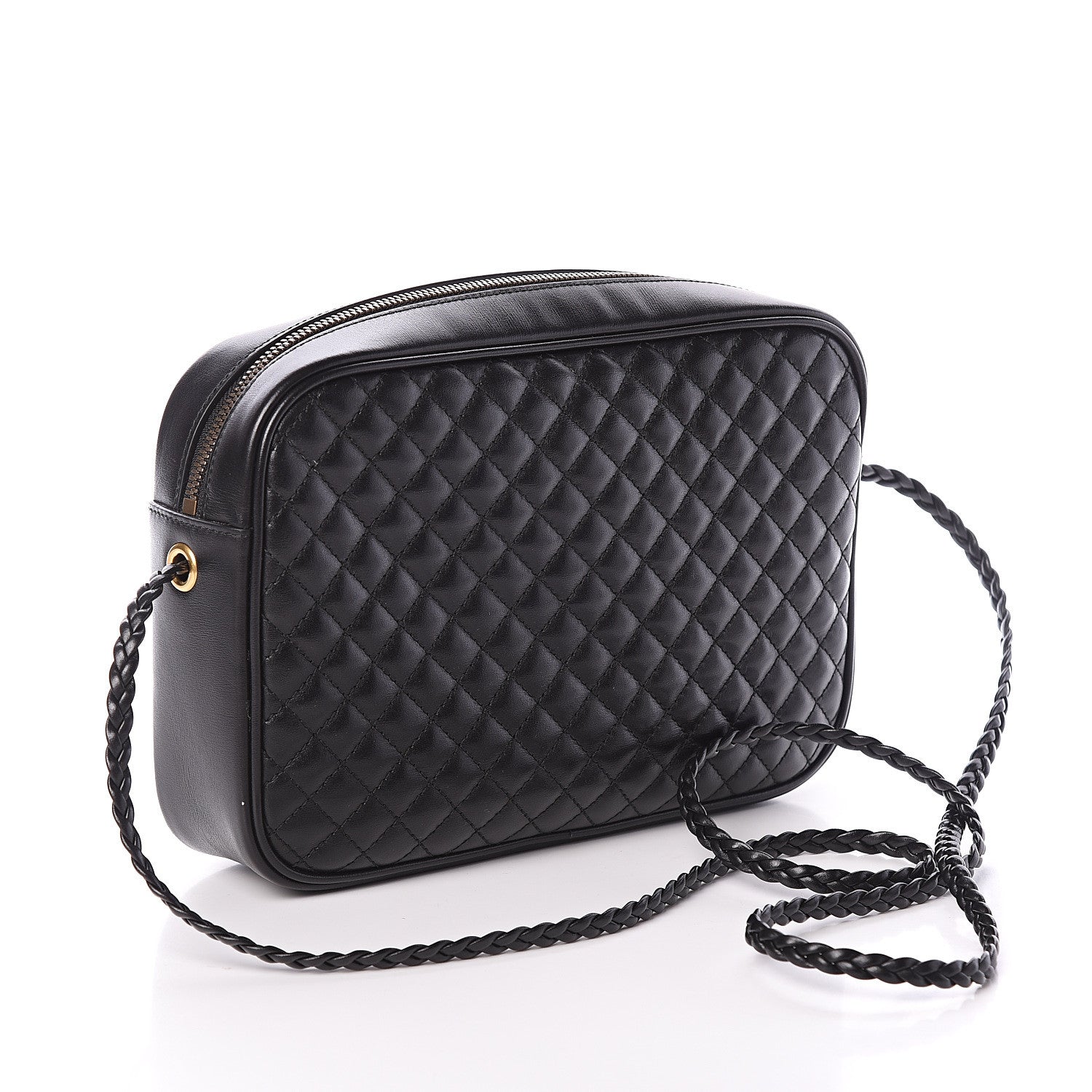 Gucci Calfskin Web Trapuntata Small GG Shoulder Bag Black 2 of 8