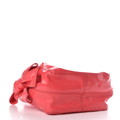 Valentino Garavani Patent Lacca Nuage Bow Hobo Pink 4 of 9